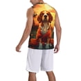 thumbnail image 2 of Pofeuu Sunset Meditating Dog Print Basketball Jersey, Shirts for Men Youth Basketball Jersey Crew Neck-4X-Large, 2 of 6