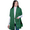 Green, variant on SAOL 100% Merino Wool Shawl/Poncho Sweater/Open Cardigan/Wool Cape with Pockets with Fringe Trim and Trinity Knot Button