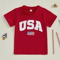 thumbnail image 2 of Gerichy Boys Tshirts,Boys 4th of July Shirt Summer Toddler Boys Short Sleeve Dinosaur Letter Prints T Shirt Tops, 2 of 7