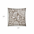 thumbnail image 5 of 17x17 Taupe And White Zippered Polyester Paisley Throw Pillow Cover, 5 of 8