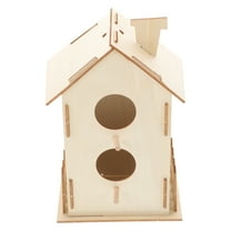 HERFIER Unpainted Bird House DIY Bird House Kit Children Painting Wooden Bird House Toy