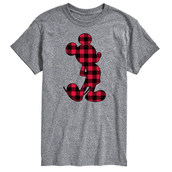 Mickey & Friends - Mickey Plaid Silhouette - Men's Short Sleeve Graphic T-Shirt