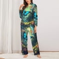 thumbnail image 2 of Honeii Enchanted Forest Butterfly A Print Women's Pajama Sets Long Sleeve Button Down Sleepwear Nightwear Soft Pjs Lounge Sets 2PCS-XX-Large, 2 of 7
