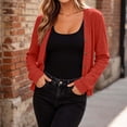 thumbnail image 6 of Meichang Cropped Cardigan Sweaters for Women 2026 Fall Long Sleeve Lightweight Button Front Cardigans Open Front Cardigan Khaki S, 6 of 10