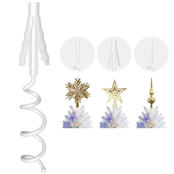 Soporte Para Copa De Árbol De Navidad: Estabilizador Giratorio Universal Con Accesorio Ajustable Para Decoraciones De Copa De Árbol, Se Adapta A La Mayoría De Las Bases De Árboles (Blanco)