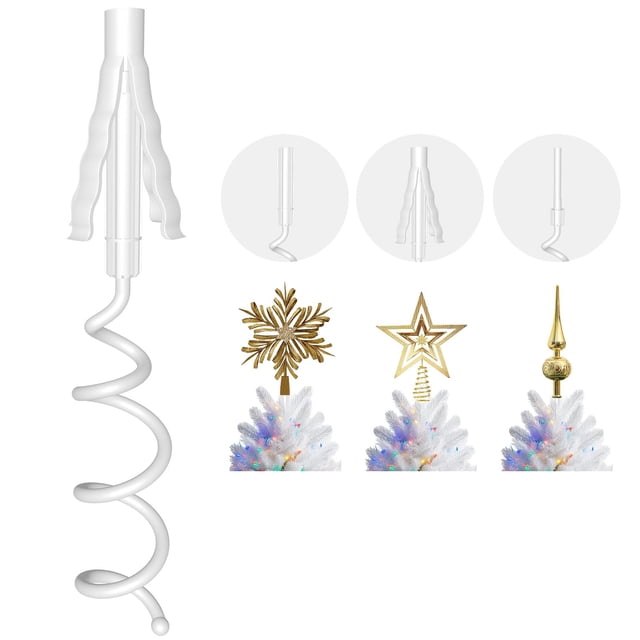 Soporte Para Copa De Árbol De Navidad: Estabilizador Giratorio Universal Con Accesorio Ajustable Para Decoraciones De Copa De Árbol, Se Adapta A La Mayoría De Las Bases De Árboles (Blanco)