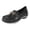 Black, variant on Women's Falt Shoes Slip on Leather Dressy Loafers Ladies Summer Work Travel Walking Shoe with Arch Support Pink Size 6.5