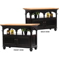 thumbnail image 2 of American Heartland 15145BKOT Poplar Kitchen Island with Oak Top, Antique Black, 2 of 3