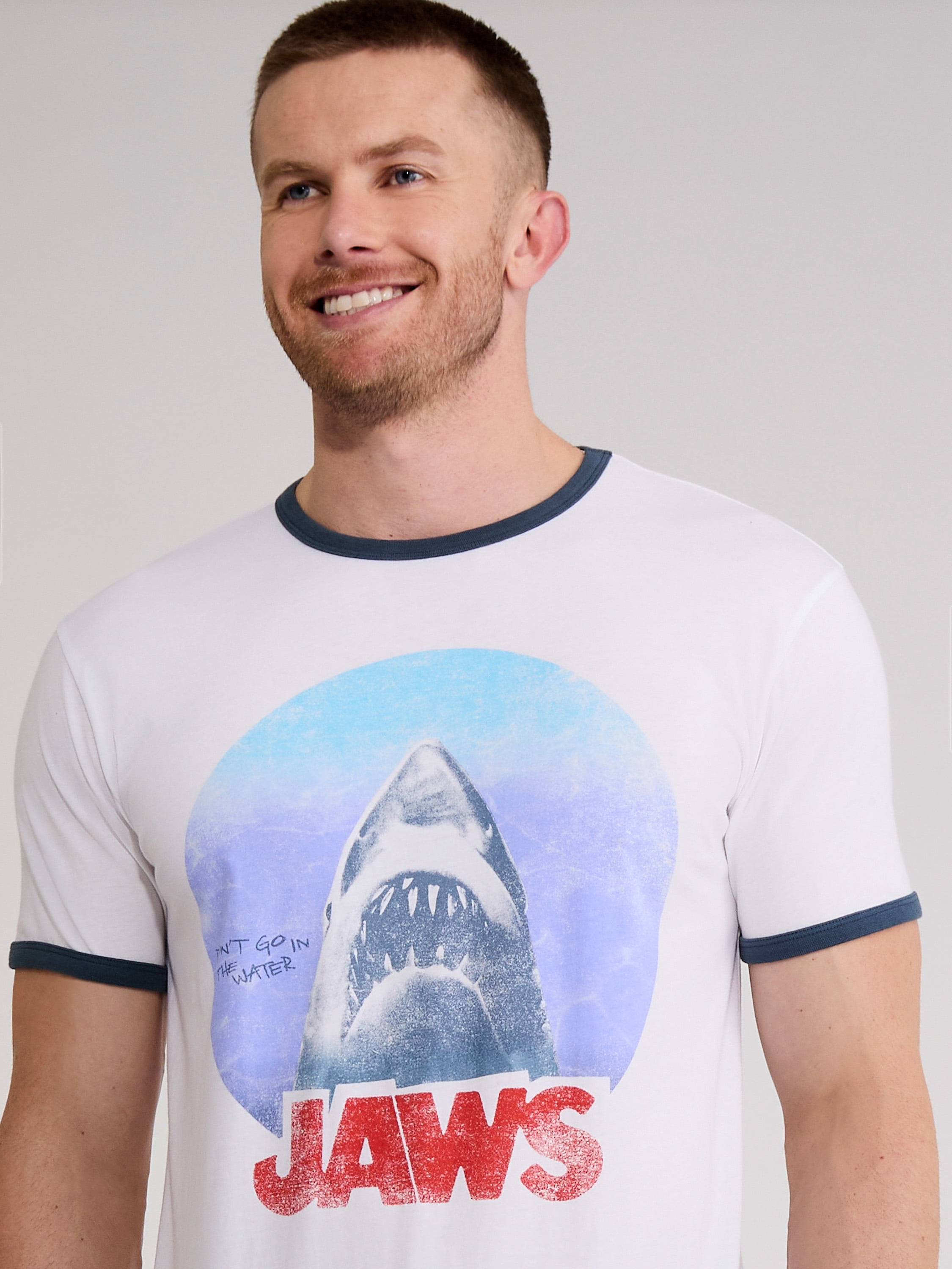 Jaws Men's & Big Men's Ringer Graphic Tee, Sizes S-3XL