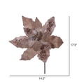 thumbnail image 2 of Vickerman 17" Artificial Champagne Poinsettia Christmas Stem, 12" Flower, 3 per bag, 2 of 2