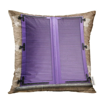 ECCOT Vintage Colored Wooden Window Shutters in Small Hilltop Village The South of France Old Pillow Case Pillow Cover 20x20