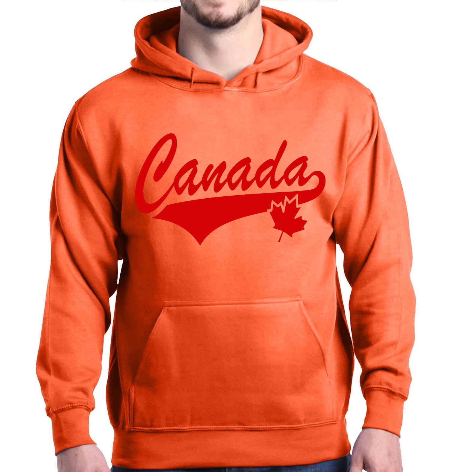 Shop4Ever Shop4Ever Men's Canada Red with Leaf Canadian Flag Hooded