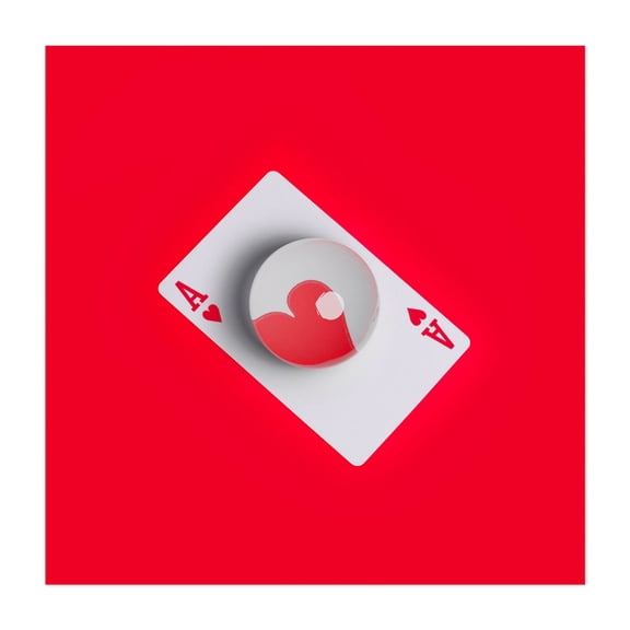 Big heart - Mixed Media Pop Art Modern Art Minimalist Geometric Abstract Unframed Wall Art Print 6 x 6 inches