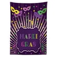 thumbnail image 3 of Ambesonne New Orleans Tablecloth Rectangular Table Cover, Mardi Gras Cartoon, 52"x70", Multicolor, 3 of 4