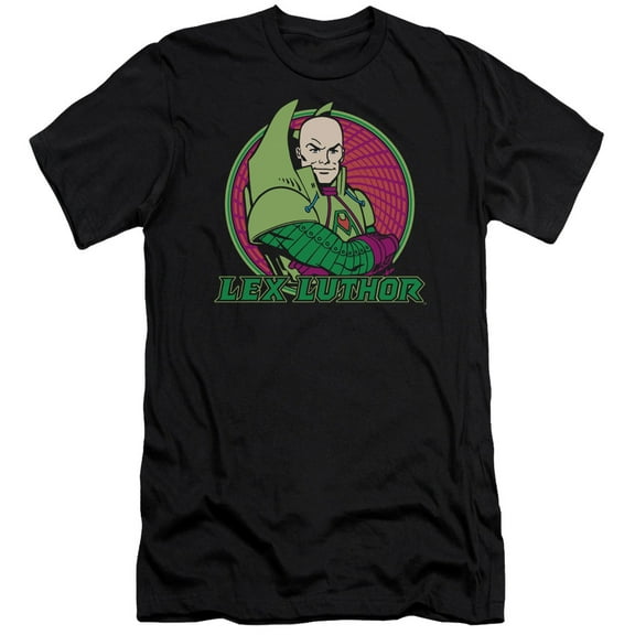 DC Comics Lex Luthor Premium Canvas Adult Slim Fit 30/1 T-Shirt Black