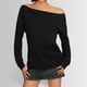 thumbnail image 2 of Blusa de manga larga con hombros descubiertos para mujer - Camiseta informal de verano de color liso, 2 of 6