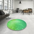 thumbnail image 4 of Ahgly Company Machine Washable Indoor Round Transitional Neon Green Area Rugs, 3' Round, 4 of 7
