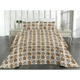 thumbnail image 2 of Ambesonne Tiger Quilted Bedspread Set 3 Pcs, Exotic Wild Heads Geometric, Queen, Ivory Orange Rose, 2 of 4