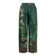 thumbnail image 5 of Dress Pants Women Petite High Waisted Wide Leg Summer Beach Vacation Pants Boho Lounge Casual Palazzo Trousers, 5 of 9