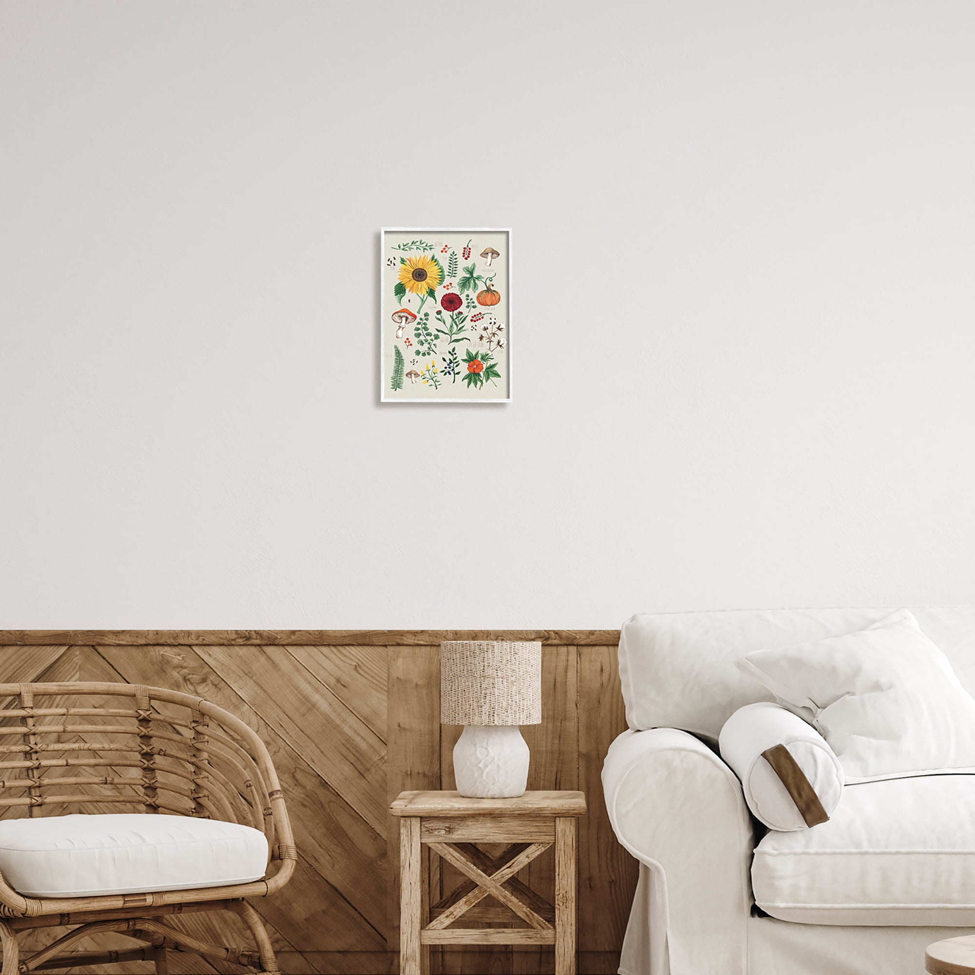 Stupell Industries Botanical & Seeds Study Botanical & Floral Painting White Framed Art Print Wall Art, 11 x 14