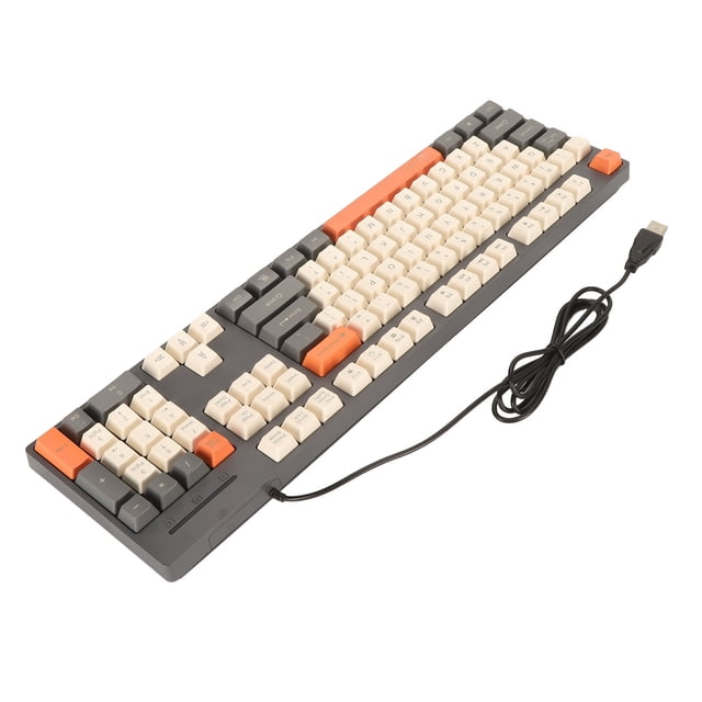 Cute Keyboard, 104 Keys 12 Multimedia Function Keys Keyboard for Game for 7 Pink,Grey