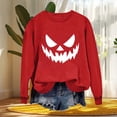 thumbnail image 5 of Feancey Cute Halloween Sweatshirts for Women Holiday Funny Graphic Pullover Sweatshirt Teen Girl Long Sleeve Crewneck Tops Red M, 5 of 5