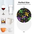 thumbnail image 6 of Pofeuu Mardi Gras Carnival4 Print Coasters for Drinks, 4Pack PU Leather Coasters, Bar Drink Coasters for Tabletop Protection, Furniture from Damage-Round Shape, 6 of 6