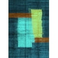 thumbnail image 1 of Ahgly Company Indoor Rectangle Abstract Turquoise Blue Contemporary Area Rugs, 7' x 9', 1 of 4