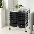 thumbnail image 3 of Costway 12 Drawers Rolling Cart Storage Scrapbook Paper Studio Organizer Bins Black, 3 of 6
