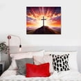 thumbnail image 4 of Nawypu  Religious Jesus Christ Spiritual Canvas Wall Art Christian Jesus Christ Crucifixion on Cross Picture Prints for Living Room Bedroom Decoration Framed Ready to Hang, 4 of 4