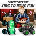 thumbnail image 2 of YCFUN RC Monster Truck Toy with 360° Spins, Music and LED Car Shell & Wheels, Dinosaur Toy RC Car for Kids Boys Ages 3+ (Green), 2 of 5