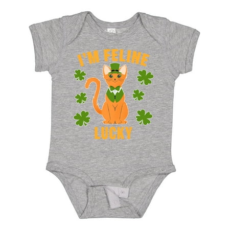 

Inktastic St. Patrick s Day I m Feline Lucky Boys or Girls Baby Bodysuit