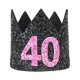 thumbnail image 1 of KAKOWELY Sombreros de corona para adultos con purpurina para fiesta de cumpleaños número 40, mini sombreros, decoraciones para fiestas de cumpleaños, accesorios - Estilo E, 1 of 5