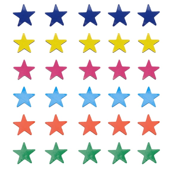 50pcs Magnetic Stars: 30mm Colorful Star Fridge Magnets - Magnetic Fridge Stickers For Kitchen Office Whiteboard And Classroom Use