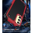 thumbnail image 4 of LeYi for A25 Samsung Phone Case, Galaxy A25 5G Case with Screen Protectors [2 Pack], Shockproof Heavy Duty Dual Layer Protective Hard PC Textured Back & Soft Bumper Cell Case for Samsung A25 5G, Red, 4 of 8