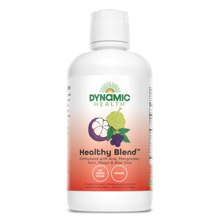 Dynamic Health Healthy Blend | For Healthy Living | Acai, Magosteen, Noni, Goji, Camu Camu, Maqui & Aloe Vera | No Gluten or BPA, Vegetarian | 32 oz