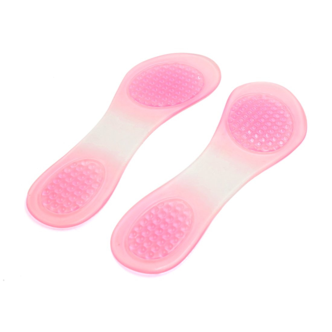 1 Pair Pink Fabric Surface Gel Comfort Feet Support Pads Shoes