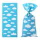 thumbnail image 3 of Nvzi 150 bolsas de celofán con cierres giratorios para dulces, galletas, repostería, pasteles, bodas, cumpleaños (azul y blanco), 3 of 5