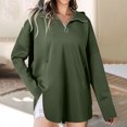 thumbnail image 3 of Plus Size Hoodies for Women Pullover Fashion Casual Circle Zipper Pocket Long Sleeved Hooded Sweatshirt, 3 of 9