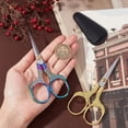 thumbnail image 5 of 2Pcs 5 Inch Stainless Steel Embroidery Sewing Scissor Retro-Style Needlework Sewing Scissor with 2Pcs Protective Scissors Cover for Fabric Paper Cutting Craft Threading Use, 5 of 9
