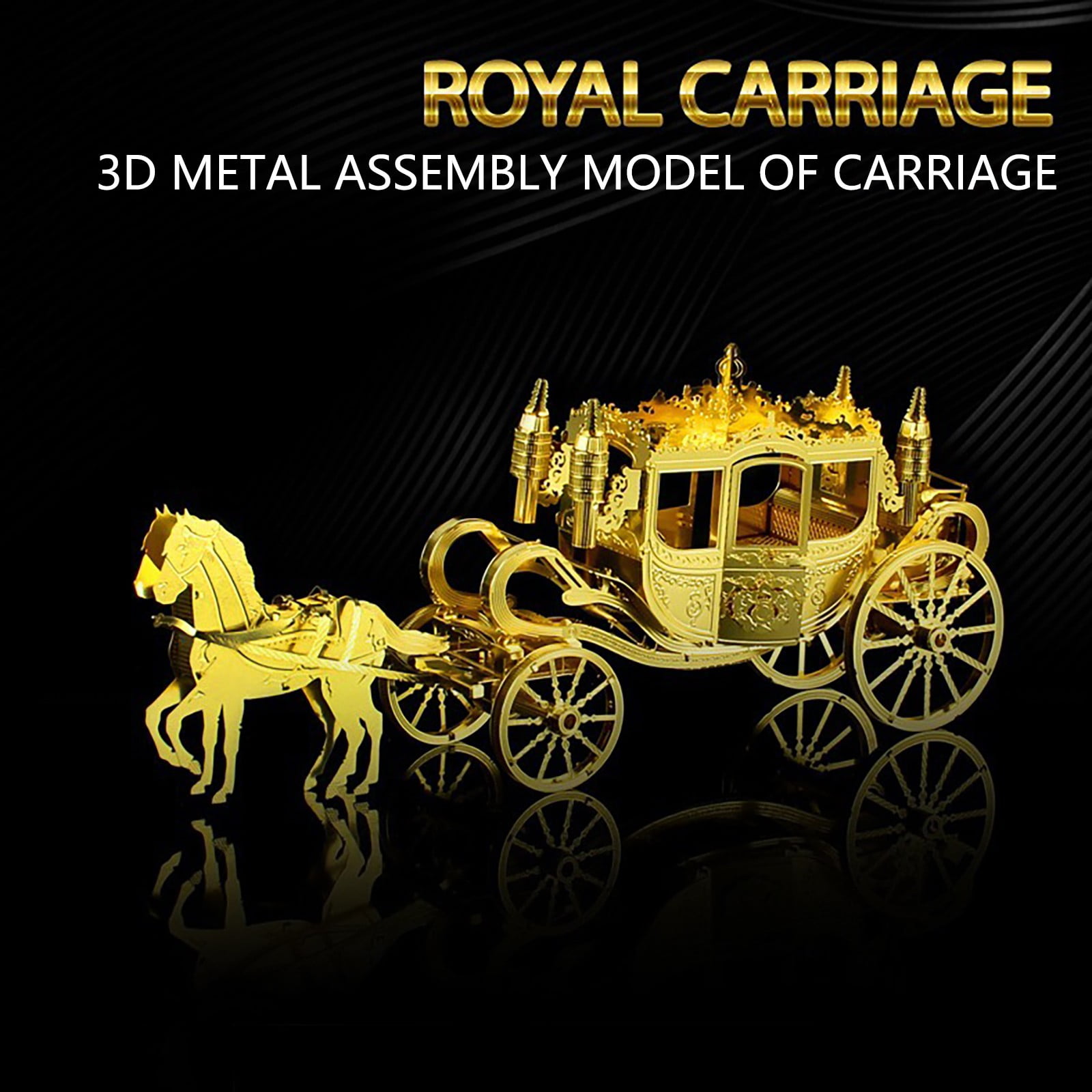 New 3D Metal Puzzle Royal Horse Model Assemble Jigsaw Kids Toys 