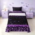 thumbnail image 2 of Homewish Black Purple Twin Sheets, Glitter Diamonds Bedding for Girls, 3 Pieces (1 Flat Sheet, 1 Fitted Sheet and 1 Pillowcase), 2 of 6