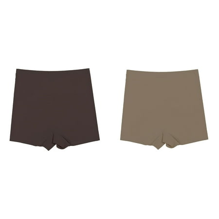 2-Pack Non Marking Fading Non Crimping Pure Ice Silk Wearable For Women s Leggings Boy Shorts Underwear for Women Women s Underwear Pack Briefs Womens Panties Seamless No Show Shape Shorts for Women