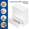 thumbnail image 2 of Uforic White 3-Drawer Lateral File Cabinet with Lock, Wide Metal Stainless Steel Filing Cabinet for Legal/Letter A4 Size, Office Storage Cabinet, 2 of 5