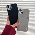 thumbnail image 3 of Compatible with iPhone Case,Cute Weave Texture Credit Card Slot Holder Wallet Protection Soft Shockproof Cover Phone Case (Blue,iPhone X/Xs), 3 of 9