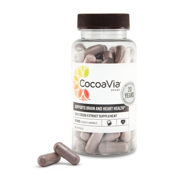 Brain & Heart Supplement by CocoaVia l Cocoa Flavanol Supplement for a