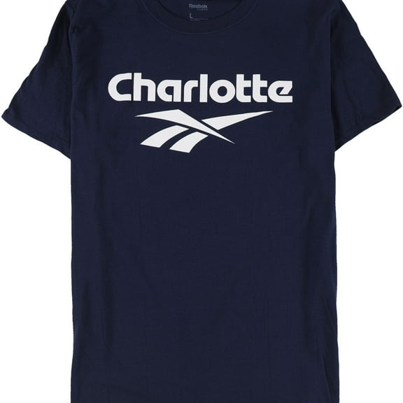 Reebok Mens Charlotte Graphic T-Shirt, Blue, Medium