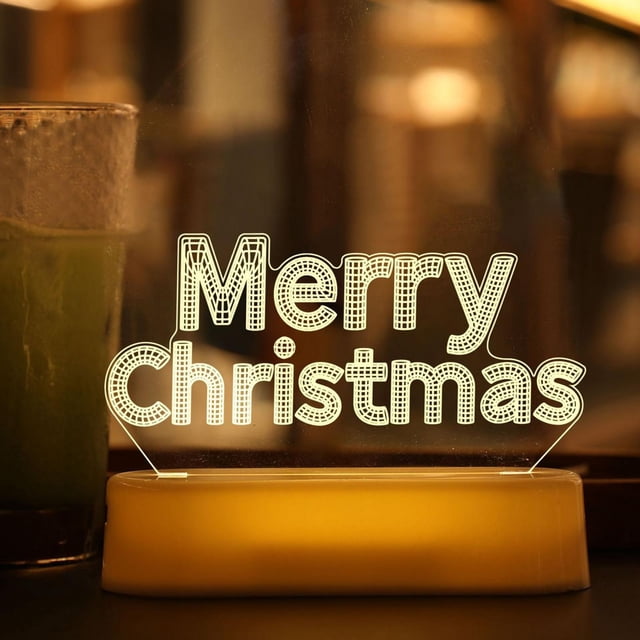 Lámpara de las noches de Navidad acrílicas lámparas de escritorio de luces decorativas pequeñas de la noche para