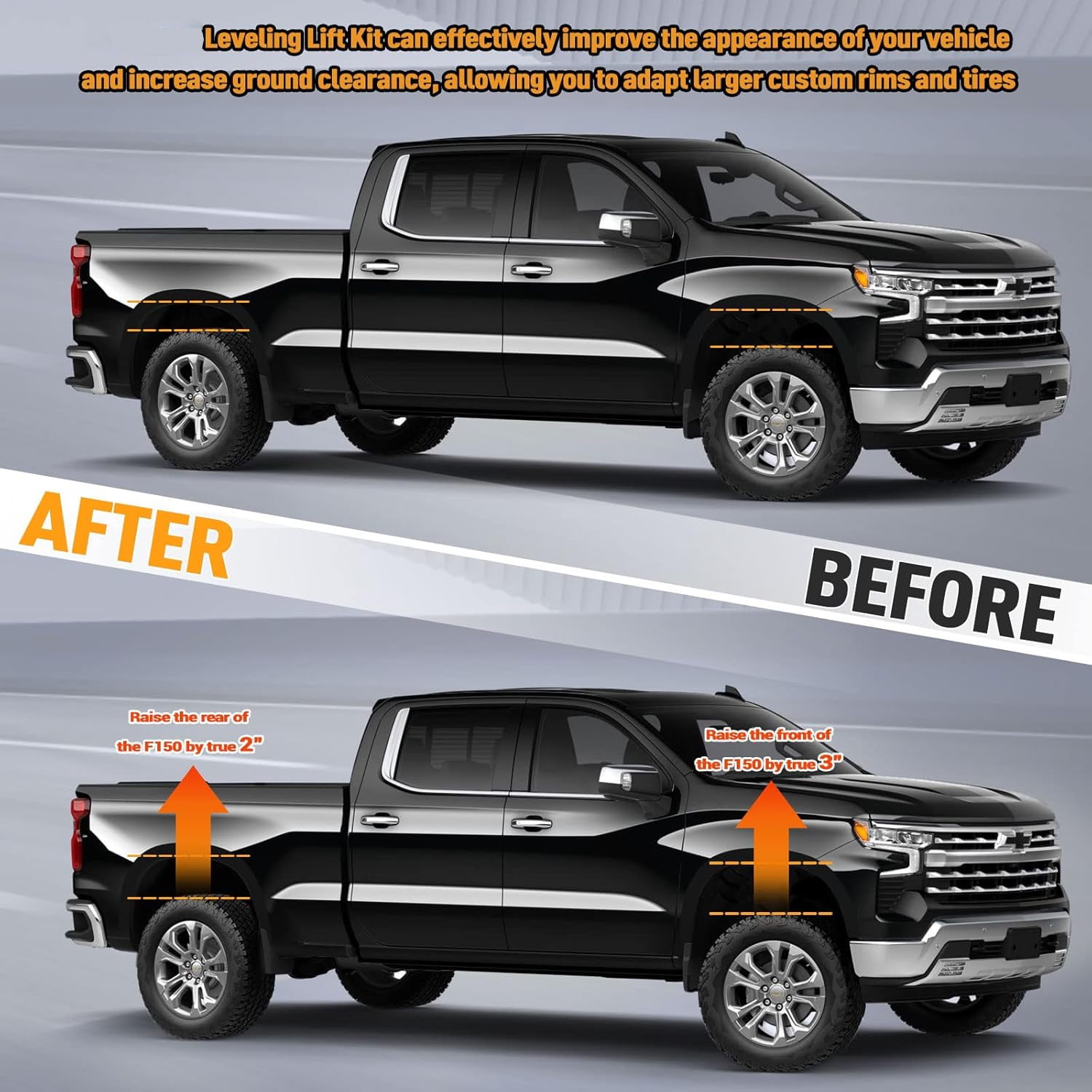 PANGOLIN 1 Set 3" Front & 2" Rear Leveling Lift Kit Fit for 2004-2020 F-150 2WD 4WD Suspension Leveling Kit Automotive Professional Replacement Parts