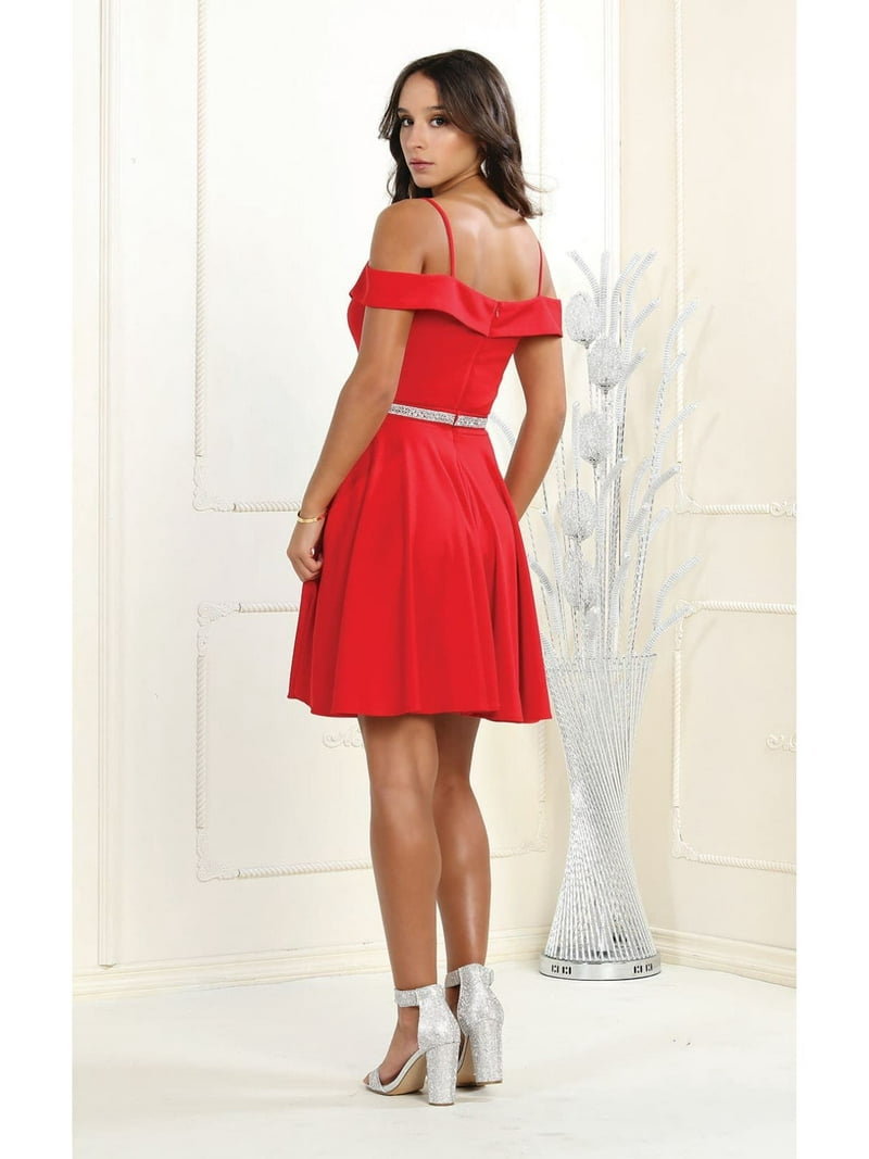 slim fit dress slacks White Cold Shoulder Flare Mini Dress - Final Sale main image 0